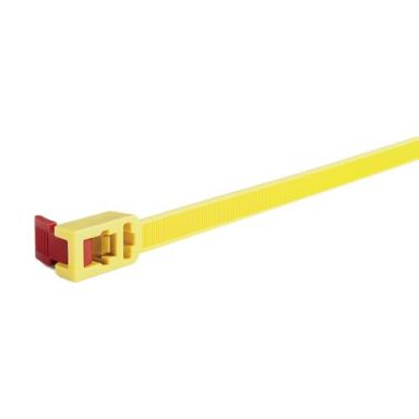 Hellermann Tyton SpeedyTie Kabelbindere gul, kan åbnes, 13 x 752 mm, pakke med 5