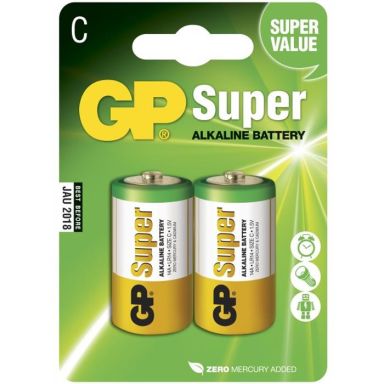 GP Batteries Super Alkaline 14A-U2/LR14 Batteri alkalisk, C, 2-pakning