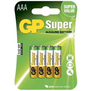 GP Batteries Super Alkaline 24A-2U4/LR03 Batteri alkalisk, AAA, 4-pakning