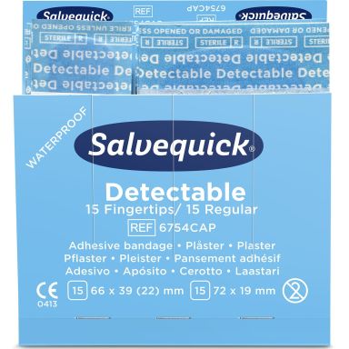 Salvequick 51030126 Blue Detectable Plåster Mix, 6x30 st