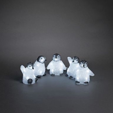 Konstsmide 6266-203 Dekorasjonsbelysning pingviner, 5 stk.