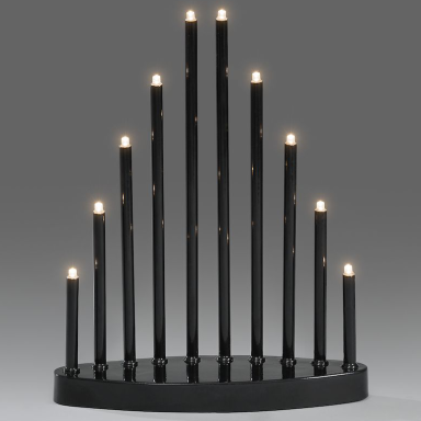 Konstsmide 2401-710TR Sähkökynttelikkö musta, 10 kynttilää, LED