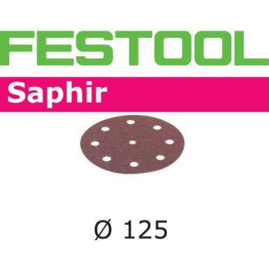 Festool STF SA Sandpapir 125mm, 8-hullers, 25-pak