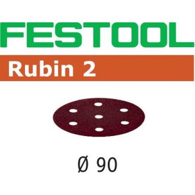 Festool STF RU2 Slippapper 90mm, 6-hålat, 50-pack