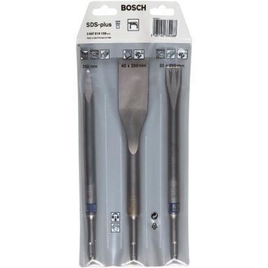 Bosch 2607019159 Meiselsett med SDS-Plus-feste 3 deler