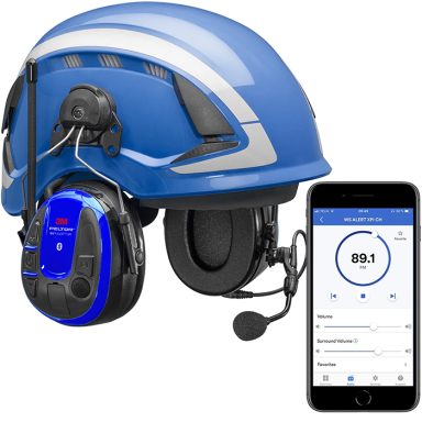 3M Peltor WS Alert XPI Hörselskyddspaket med blå skyddshjälm & mobilapp