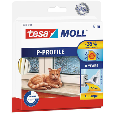 Tesa P-list 05390-00100-00 Tetningstape EPDM, 6 m, 9 mm x 5.5 mm