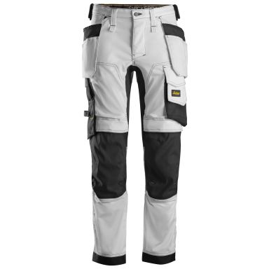 Snickers 6241 AllroundWork Arbeidsbukse hvit/svart, stretch