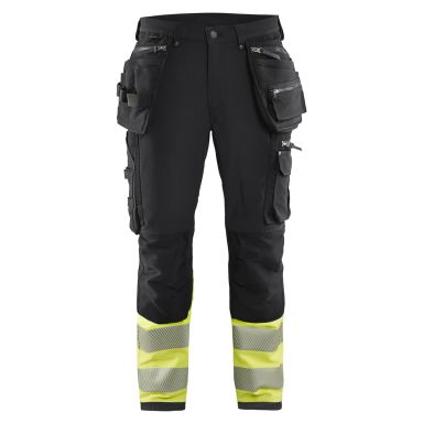 Blåkläder 199316429933C150 Benklæder med refleks 4-vejs stretch, sort/høj synlighed gul