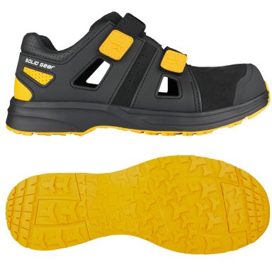 Solid Gear Dune Vernesandal S1P, luftig, svart/gul
