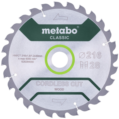 Metabo 628284000 Savklinge 216x30 mm, 28T