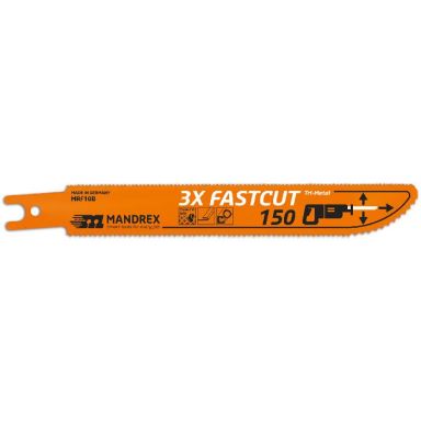 Mandrex 3X-FASTCUT Tigersågblad 150 mm, för stål