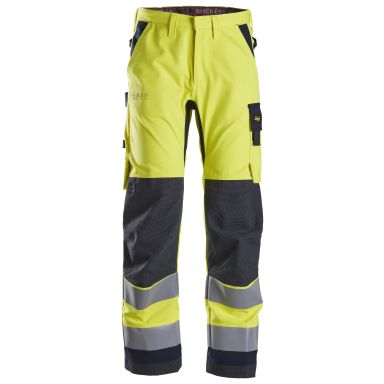 Snickers Workwear 6360 Midjebukse gul/marineblå