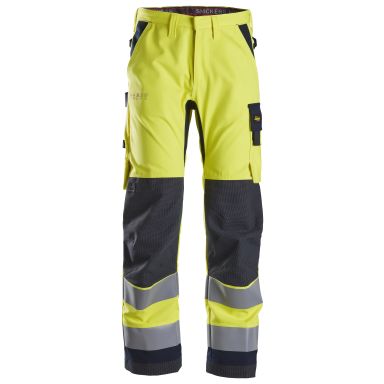 Snickers Workwear 6360 ProtecWork Arbeidsbukse varsel, gul/marineblå