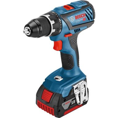 Bosch GSR 18V-28 Skruemaskine med 4,0 Ah batterier og hurtigoplader