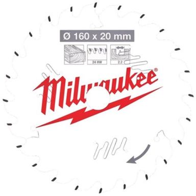 Milwaukee CSB P W Sågklinga 160x2,2x20 mm, 24T