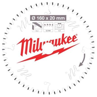 Milwaukee CSB P Alu Sagklinge 160x2,2x20 mm, 52T