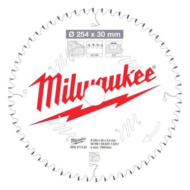 Milwaukee CSB MS W Savklinge 254x3x30 mm, 60T
