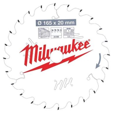 Milwaukee CSB P W Sågklinga 165x2,2x20 mm, 24T