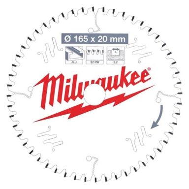 Milwaukee CSB P Alu Savklinge 165x2,2x20 mm, 52T