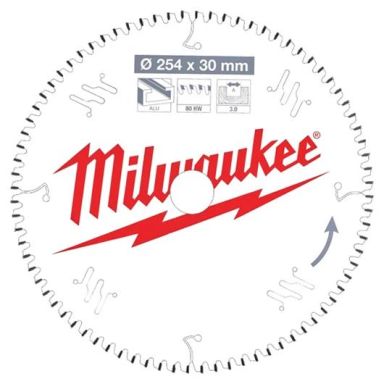 Milwaukee CSB MS Alu Sågklinga 254x3x30 mm, 80T