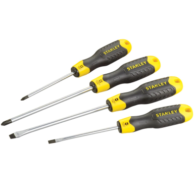 STANLEY 0-65-013 Cushion Grip Skrutrekkersett 4 stk. mykt grep