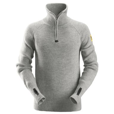 Snickers Workwear 2905 Sweater grå, med kort lynlås
