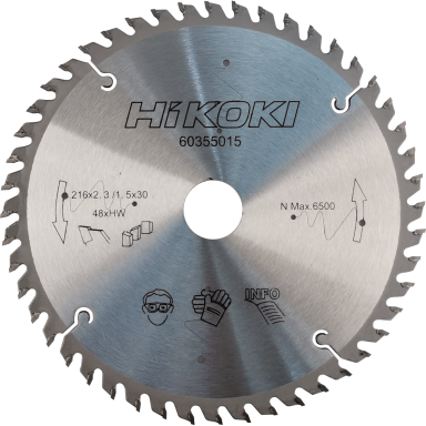 HiKOKI 60355027 Sågklinga TCT 216 mm, 48T, 10-pack