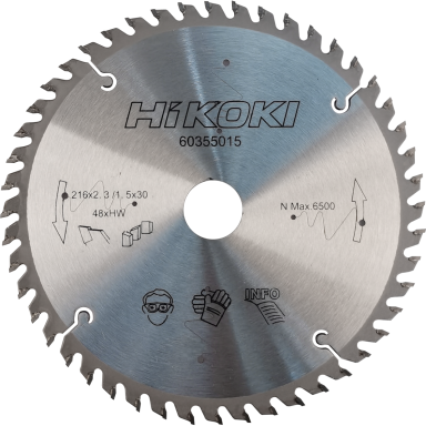 HiKOKI 60355027 Savklinge TCT 216 mm, 48T, 10-pak