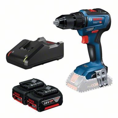 Bosch GSR 18V-55 Bore-/skruemaskine med 2 stk 5,0 Ah batterier og oplader