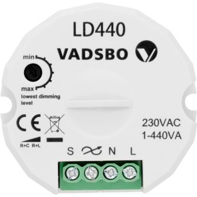 Vadsbo LD440 Tryckdimmer 1-400 W, infällt montage