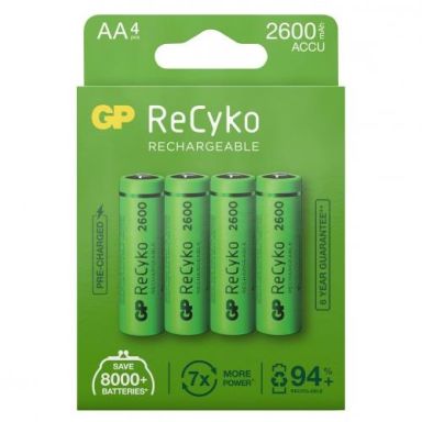 GP Batteries ReCyko 2600 Akku ladattava, AA, 4 kpl