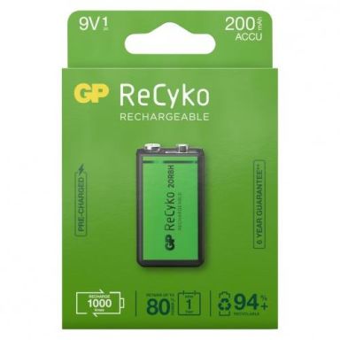 GP Batteries ReCyko 200 Batteri laddningsbart, 9V