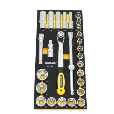 Ironside 749151 Hylsnyckelsæt 28 dele, 1/2 tomme
