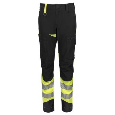 Texstar WP47 Arbeidsbukse Svart/gul, varsel, klasse 1