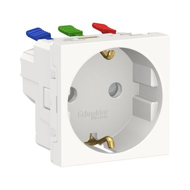 Schneider Electric Unica System+ Uttak jordet, hvit