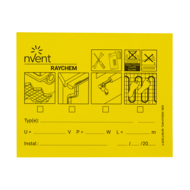 RAYCHEM U-ACC-LAB-05 Skilt varmekabelanlegg