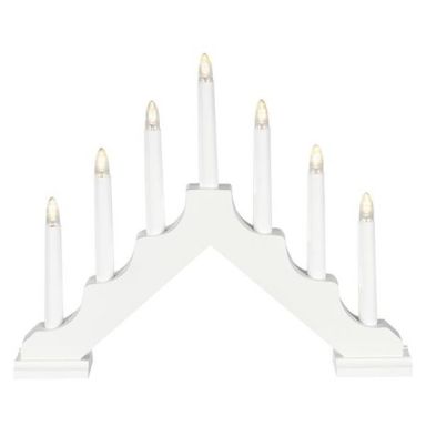 Konstsmide 2322-205 Sähkökynttelikkö valkoinen, 7 kynttilää