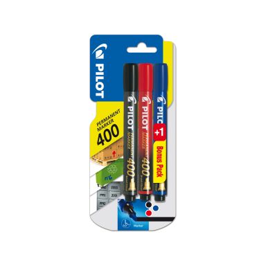 Pilot Permanent Marker 400 Märkpenna snedskuren spets, 3-pack