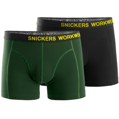 Snickers Workwear 9436 Underbukse svart/skogsgrønn, 2-pk