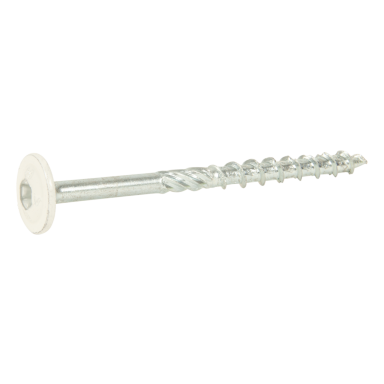 ESSVE 113210 Træskrue 6 mm Ø, WAF, hvid, FZB,100-pak
