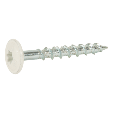 ESSVE 113204 Træskrue 6 mm Ø, WAF, hvid, FZB,100-pak