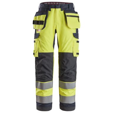 Snickers Workwear 6261 ProtecWork Arbejdsbukse varsel, gul/marineblå, med hylsterlommer
