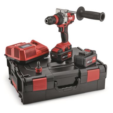 Flex DD2G 18.0-EC SET Boremaskine Og Skruemaskine med 2 stk. 5,0 Ah batterier, oplader