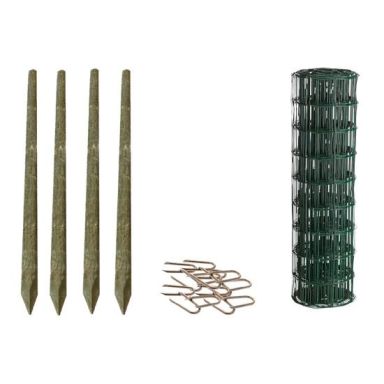 Hortus 900-010 Villastängselset grön, med trästolpar