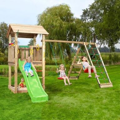 Jungle Gym Casa Lektorn med klättermodul och rutschkana
