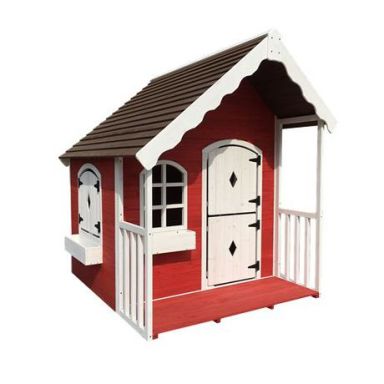 Nordic Play 805-653 Lekstuga röd/vit, med veranda