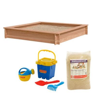 Nordic Play 805-746 Sandlåda lärk, med 240 kg sand och strandset