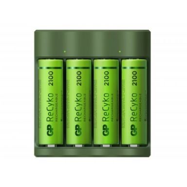 GP Batteries ReCyko Everyday B421 Akkulaturi AA-akkuparistoilla, 4 latauskanavaa