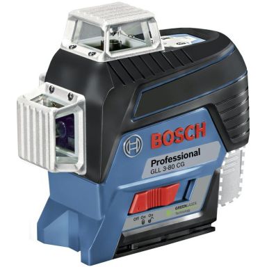 Bosch GLL 3-80 CG Korslaser grön, med L-BOXX och tillbehör, utan batteri och laddare